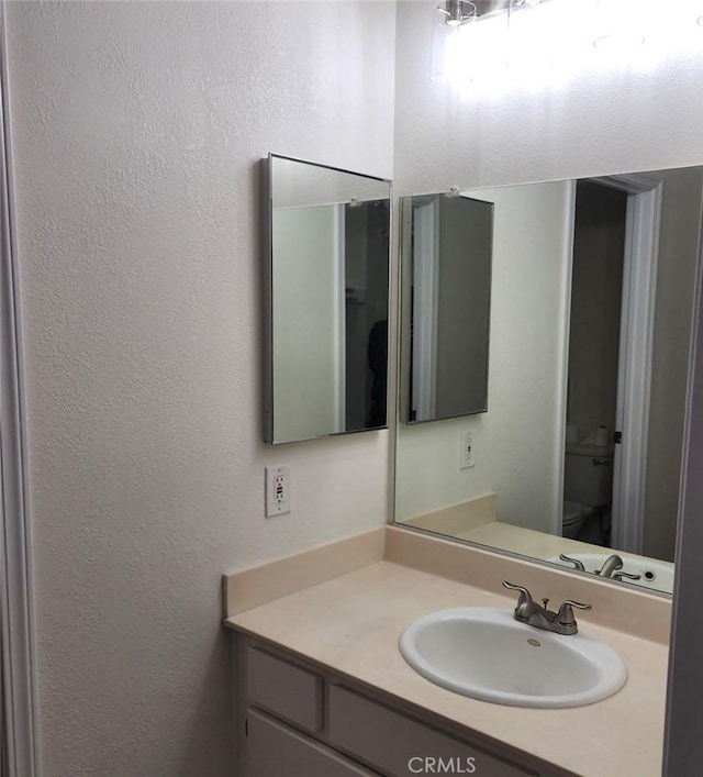 bathroom with toilet and vanity