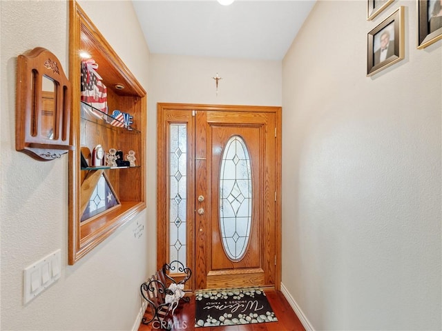 entryway featuring hardwood / wood-style flooring