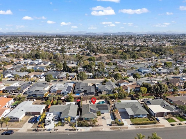 aerial view with a mountain view