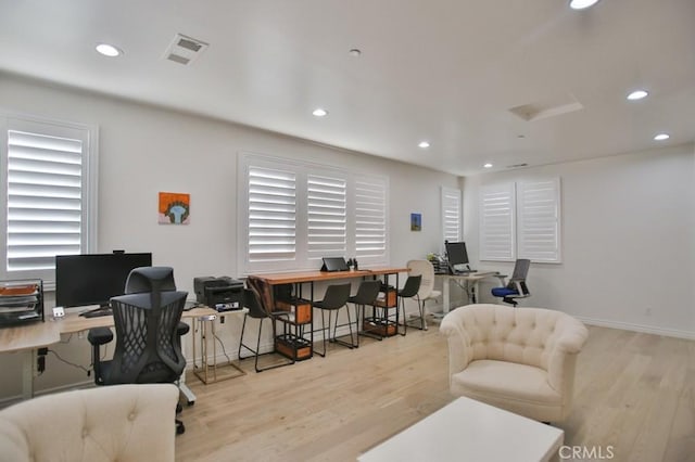 office featuring light hardwood / wood-style flooring