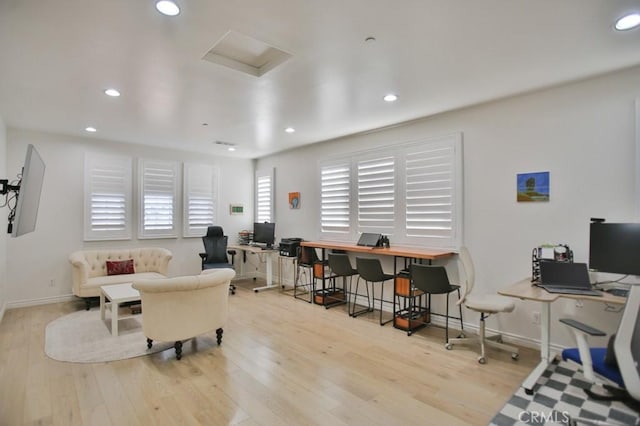 living room featuring light hardwood / wood-style flooring