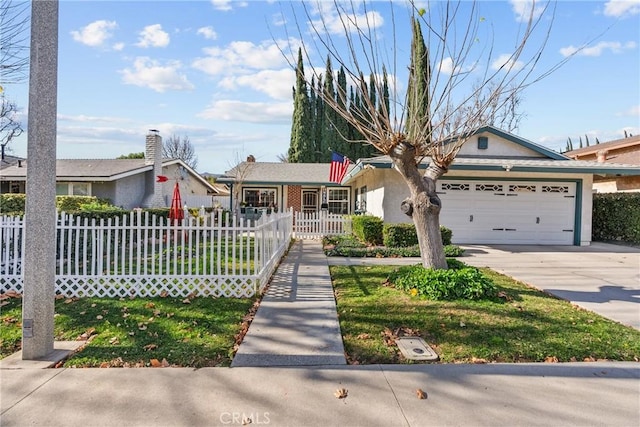 ranch-style home with a garage