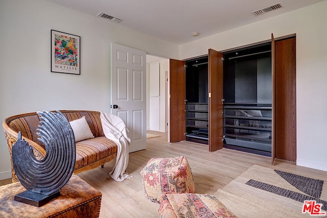 living room featuring light hardwood / wood-style flooring