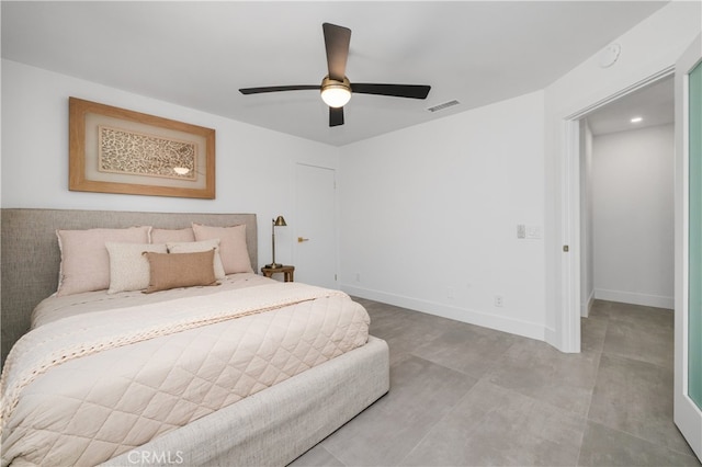 bedroom with ceiling fan