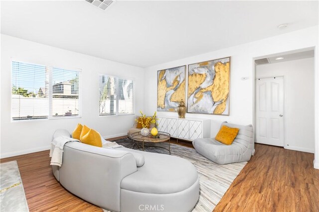 living room featuring hardwood / wood-style flooring