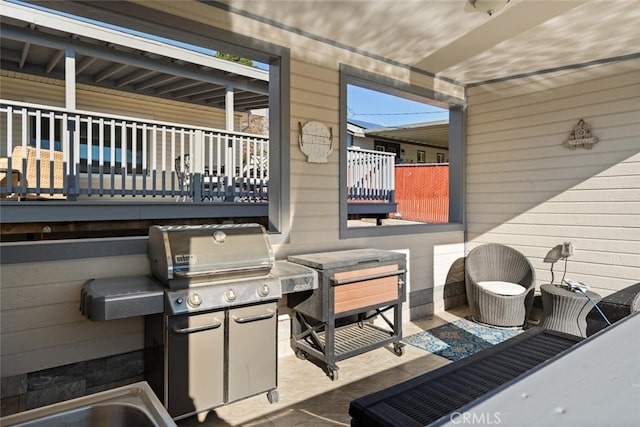 view of patio featuring area for grilling