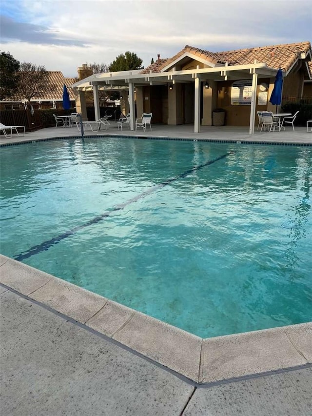 view of pool featuring a patio area