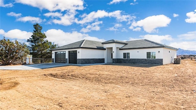 view of front of house with a garage