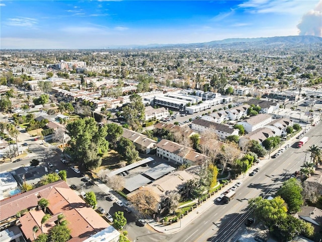 aerial view featuring a mountain view