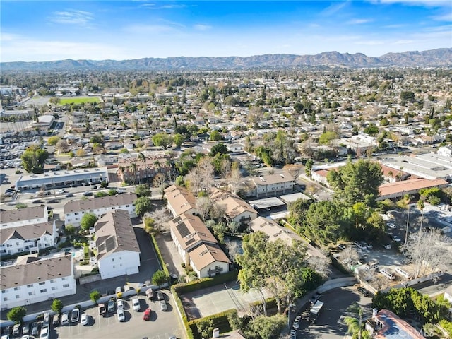 drone / aerial view with a mountain view