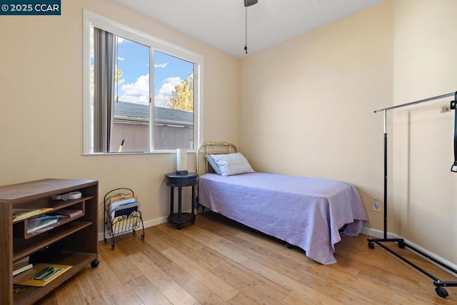 bedroom featuring light wood-type flooring