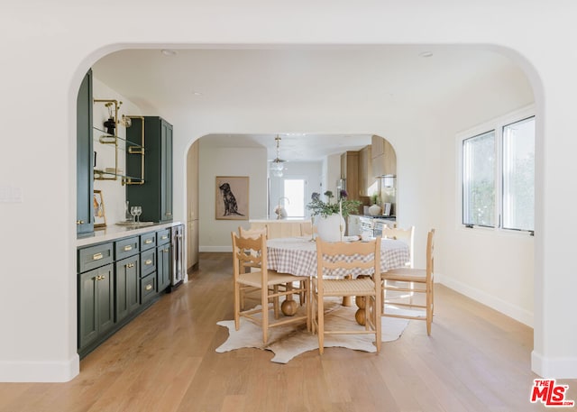 dining area featuring light hardwood / wood-style floors