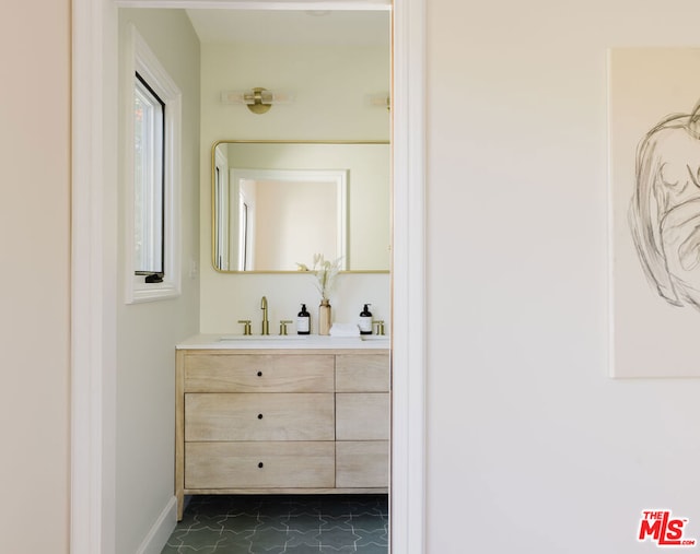 bathroom featuring vanity and a healthy amount of sunlight