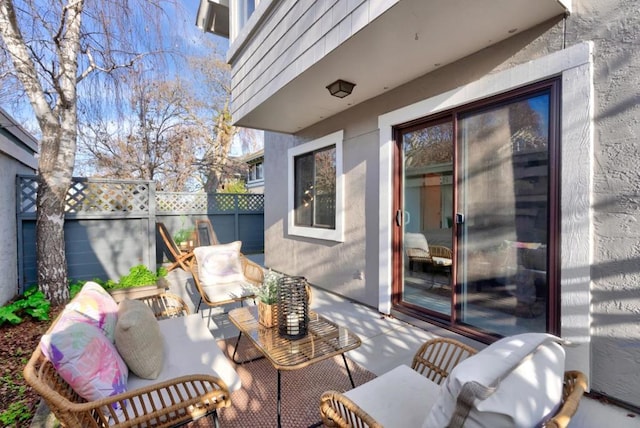 view of patio featuring an outdoor living space