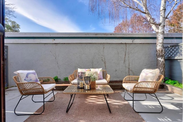 view of patio featuring outdoor lounge area