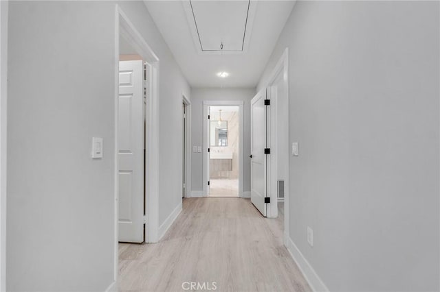 hall featuring light hardwood / wood-style floors