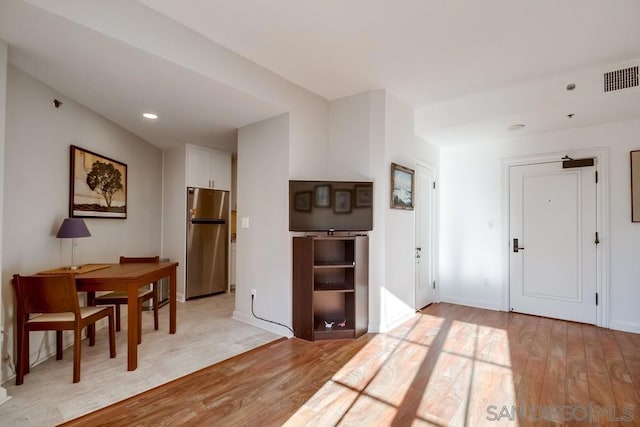 interior space with light wood-type flooring