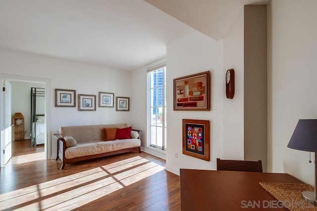 sitting room featuring hardwood / wood-style flooring