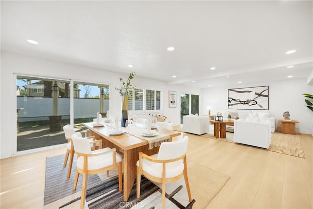 dining area featuring light hardwood / wood-style floors