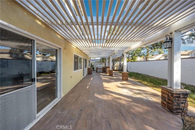 view of patio with a pergola