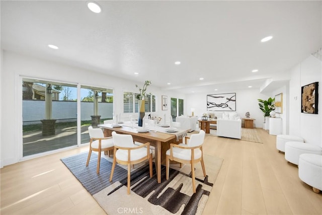 dining area featuring light hardwood / wood-style floors