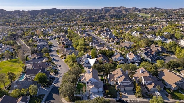 aerial view with a mountain view