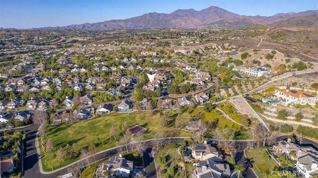 aerial view featuring a mountain view