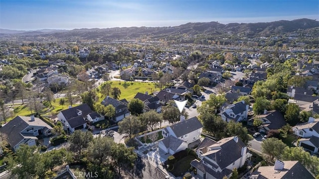 aerial view featuring a mountain view