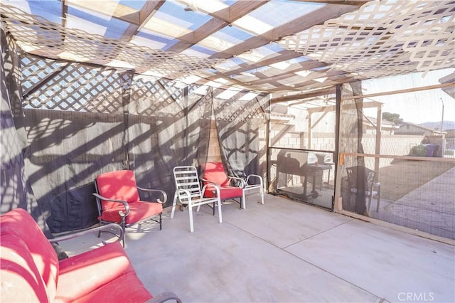 view of patio with a pergola