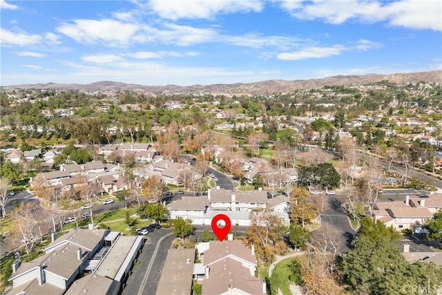 bird's eye view with a mountain view