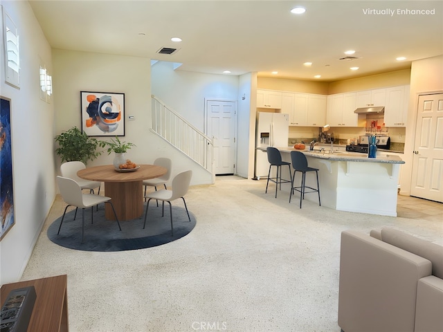 dining room with sink