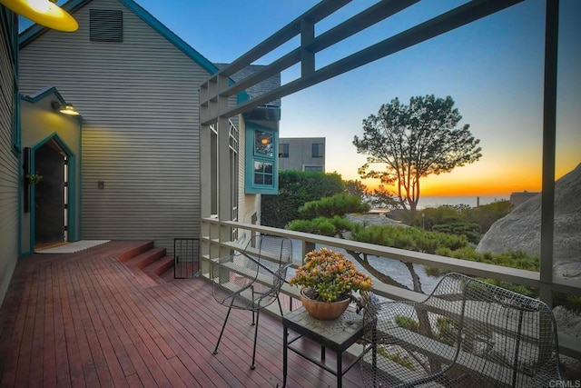 view of deck at dusk