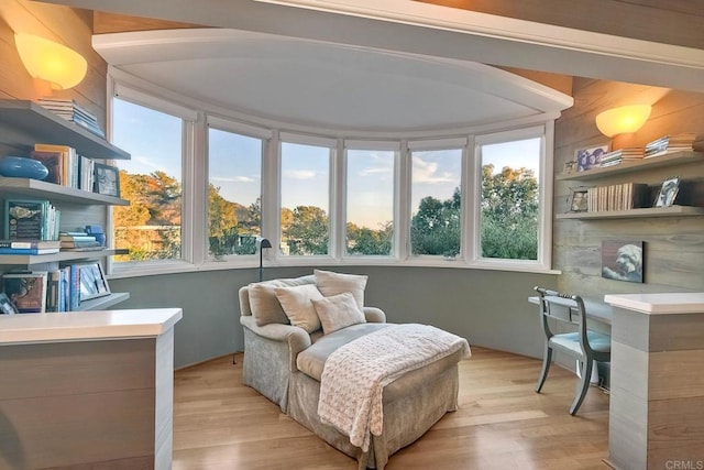 sitting room featuring light wood-type flooring