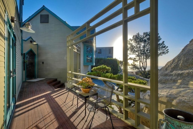 view of deck at dusk