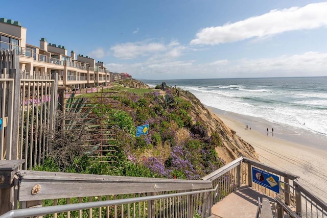 water view featuring a beach view