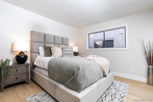 bedroom featuring light hardwood / wood-style flooring