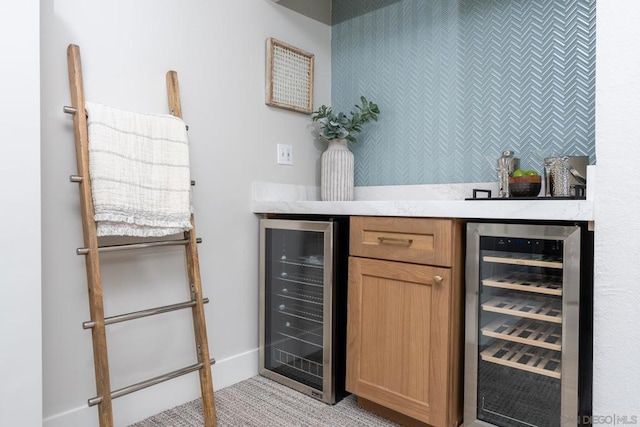 bar featuring beverage cooler