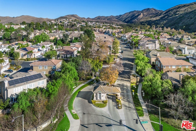 drone / aerial view with a mountain view