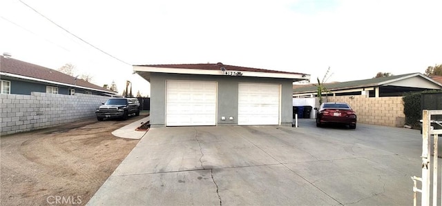 view of garage