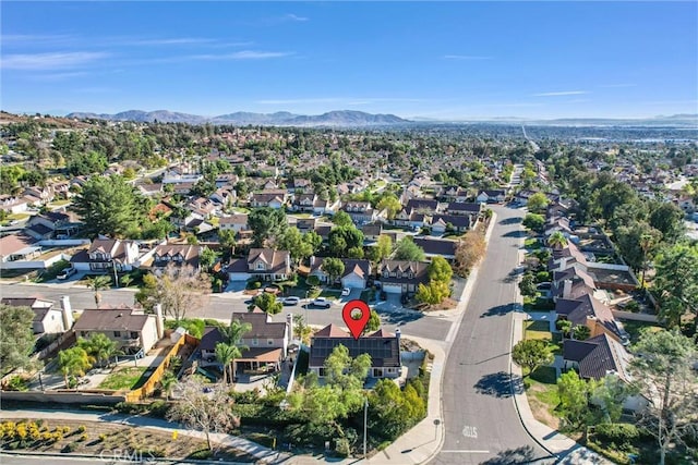 bird's eye view featuring a mountain view