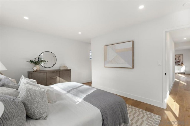 bedroom featuring light hardwood / wood-style flooring