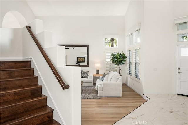 entrance foyer with a towering ceiling