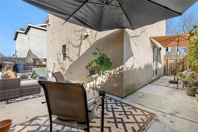 view of patio / terrace featuring an outdoor living space