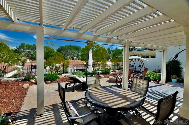 view of patio / terrace with a pergola