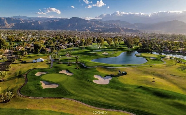 view of property's community featuring a water and mountain view