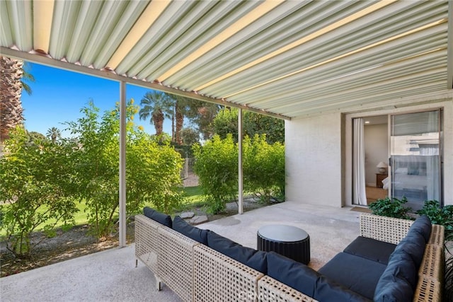 view of patio featuring outdoor lounge area