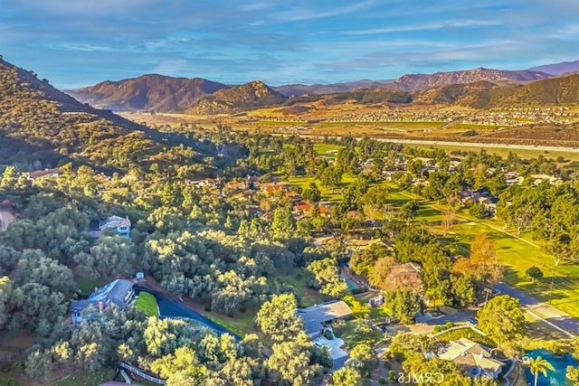 aerial view with a mountain view