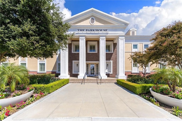 view of neoclassical home