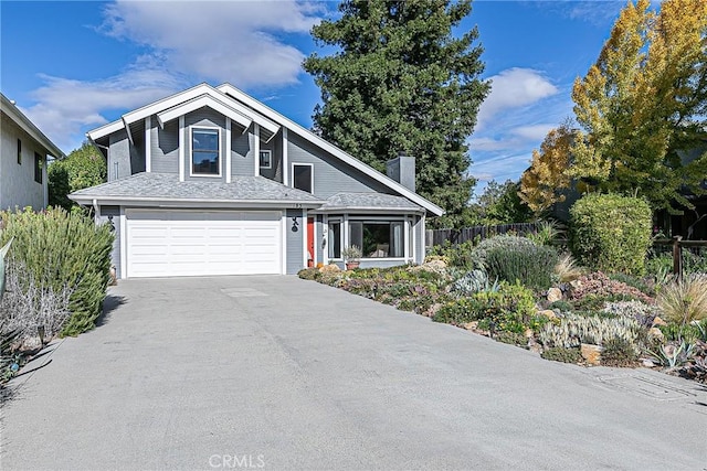 view of front of property featuring a garage