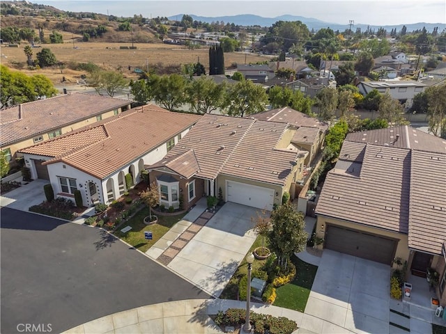 aerial view featuring a mountain view